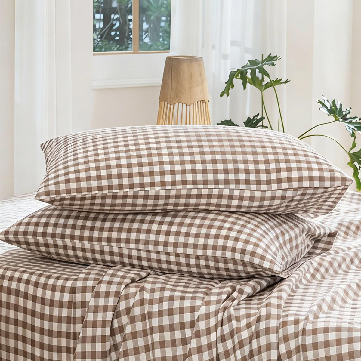 MOOMEE Pillowcase Set of 2 100% Washed Cotton Linen-Like Standard