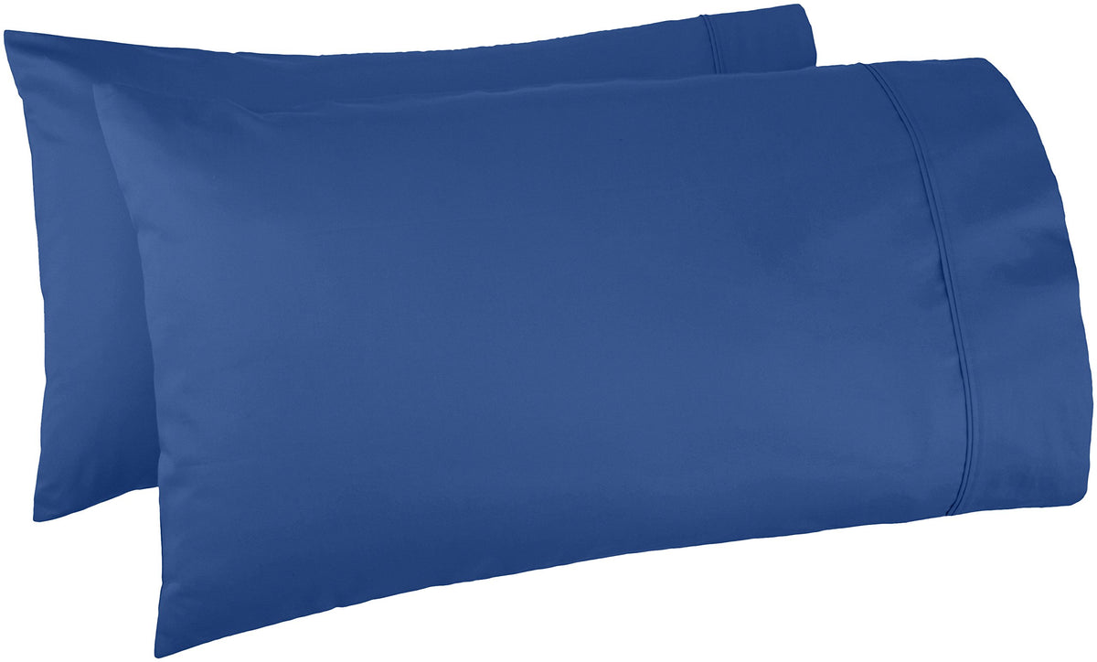 Amazon Basics 400 Thread Count Soft 100% Cotton Pillow Cases, Wrinkle Resistant, Sateen Weave, King Size, 40" x 20", Machine Washable, White, Set of 2, Pillows Not Included