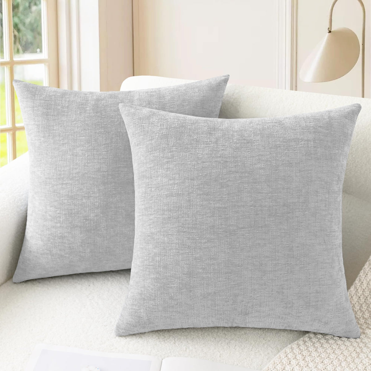 CaliTime Decorative Couch Throw Pillow Covers 18 X 18 Inches Navy Blue