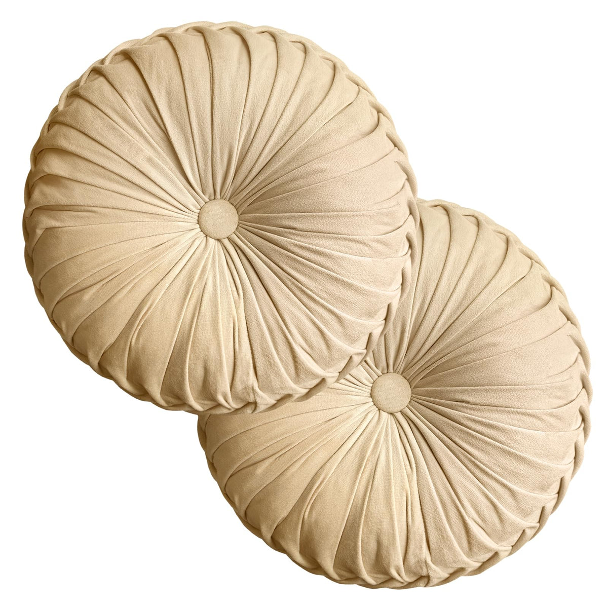 Teieas Round Pillows Velvet Pleated Circle Pillow Floor Pillows Burgundy