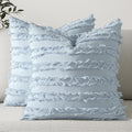MIULEE Boho Linen Striped Throw Pillow Covers 18x18, Neutral Beige