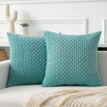 Kevin Textile Soft Corduroy 18x18 Inch Pillow Covers 2 Pack, Burnt Brick