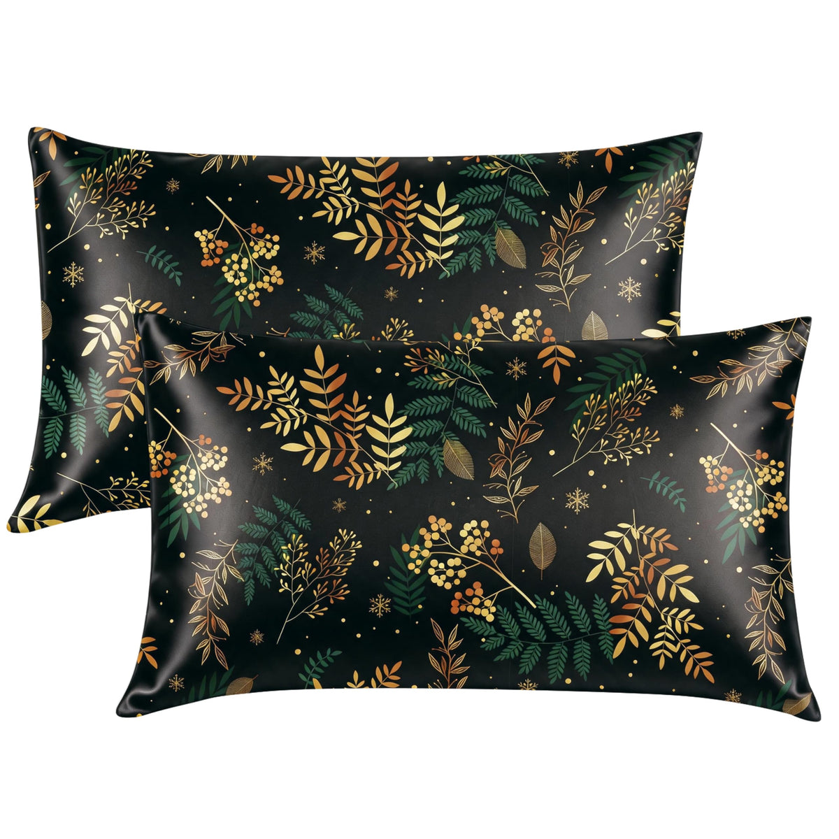 EXQ Home Satin Pillowcase for Hair and Skin Queen - Printed Black Sun