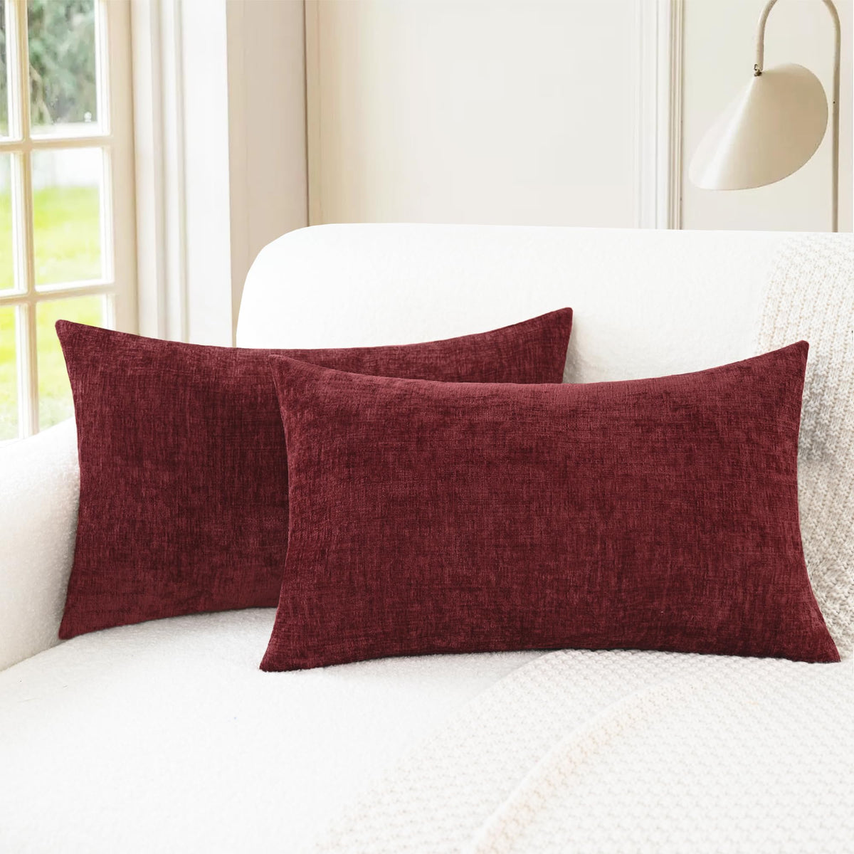 CaliTime Decorative Couch Throw Pillow Covers 18 X 18 Inches Navy Blue