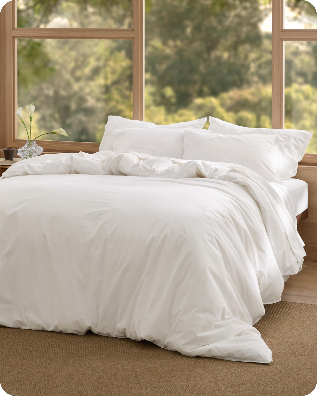 Bedsure PureWoven 100% Washed Cotton Duvet Cover Set, King Size, 3-PC