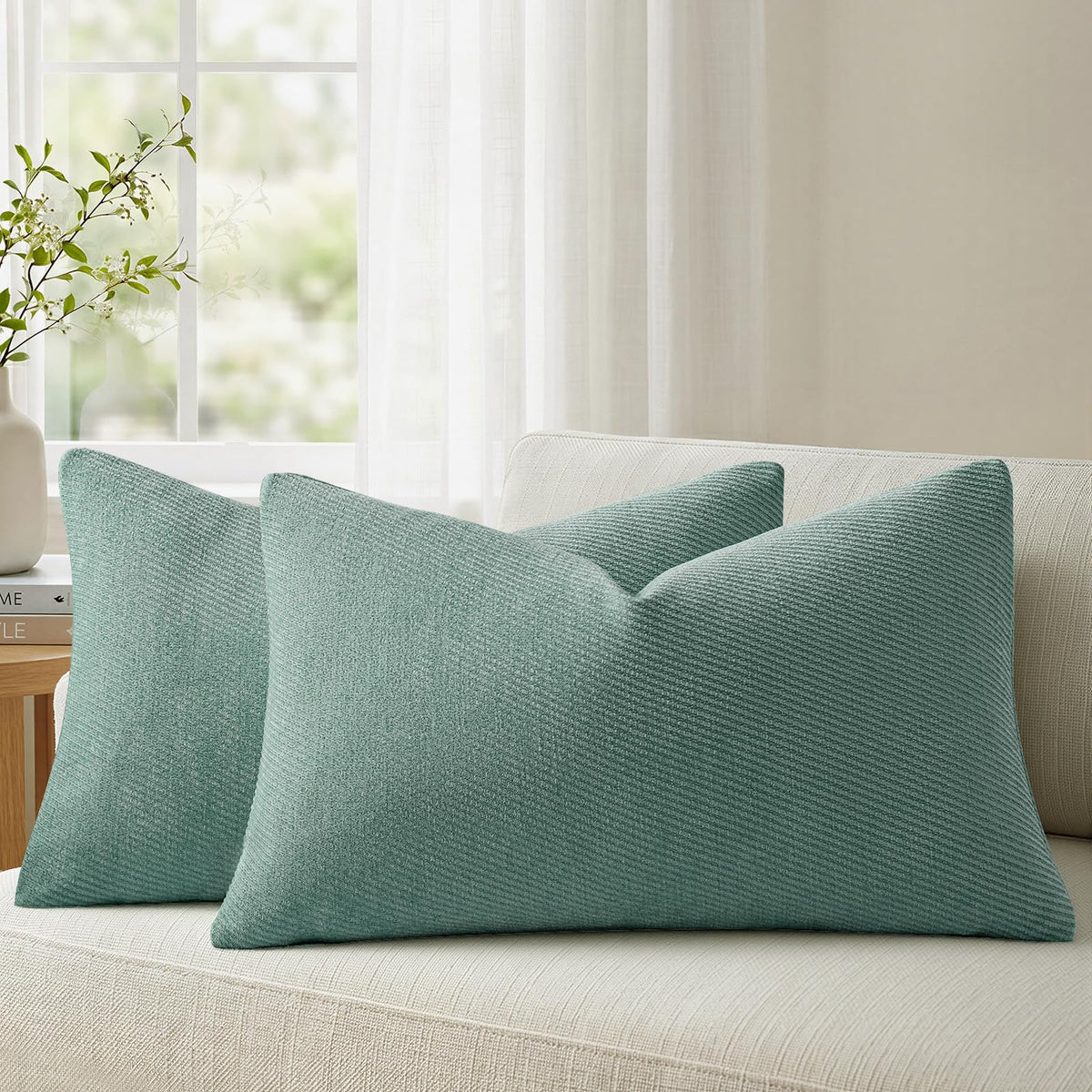 a moment Fall Decorative Throw Pillow Covers Pack of 2,12x20 Inch Rust