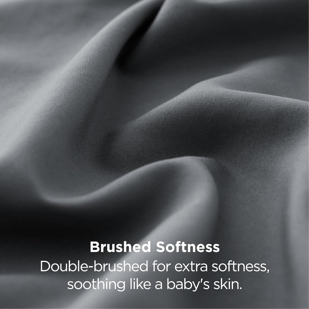 Bedsure Pillow Cases Queen Set of 2 - Dark Grey Double Brushed Microfiber Pillowcases 2 Pack, Super Soft Cooling Pillow Sham Covers with Envelope Closure, Wrinkle, Fade Resistant, 20”x30“