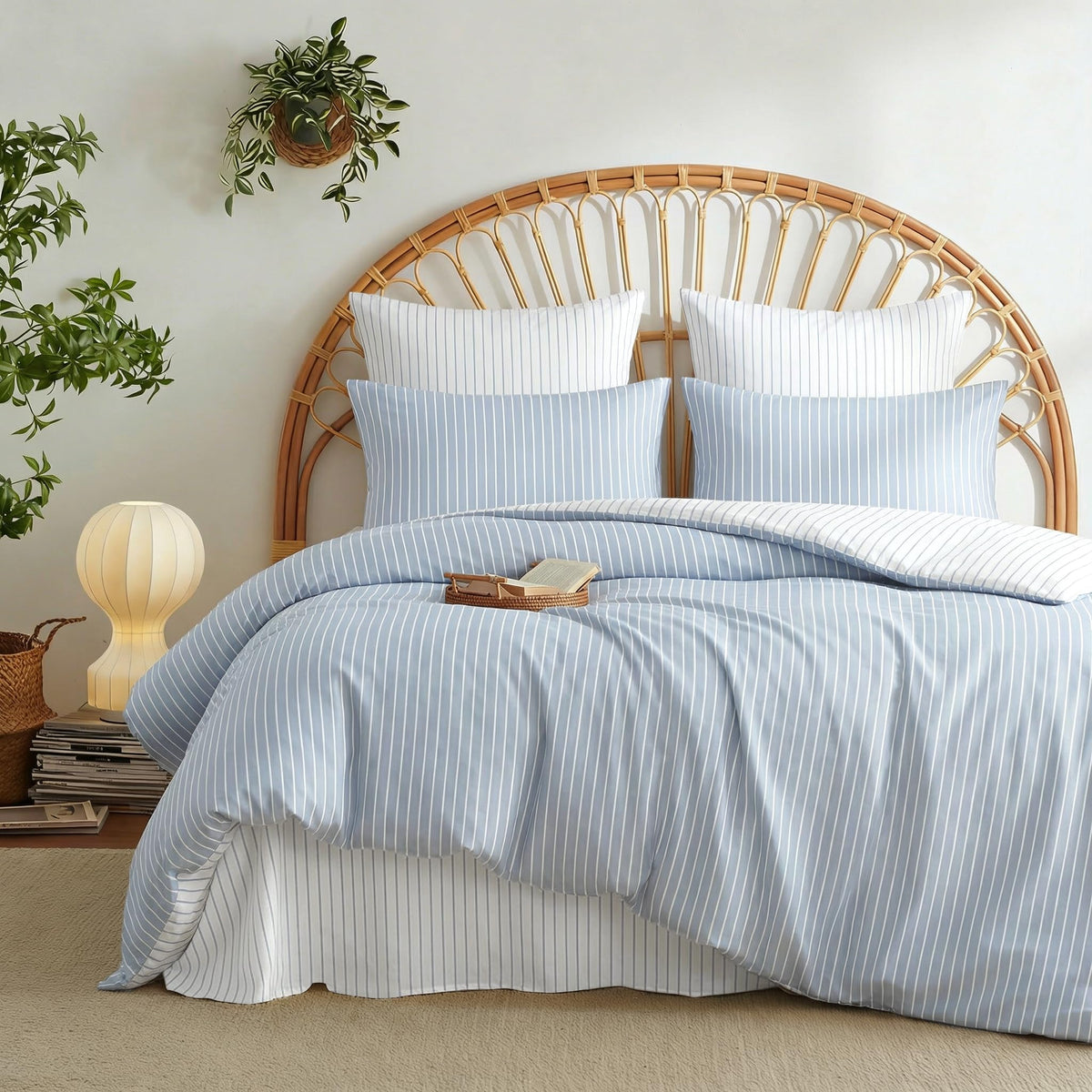 Nayoroom Gingham Duvet Cover Set Queen Brown Tan Plaid Checkered Bedding