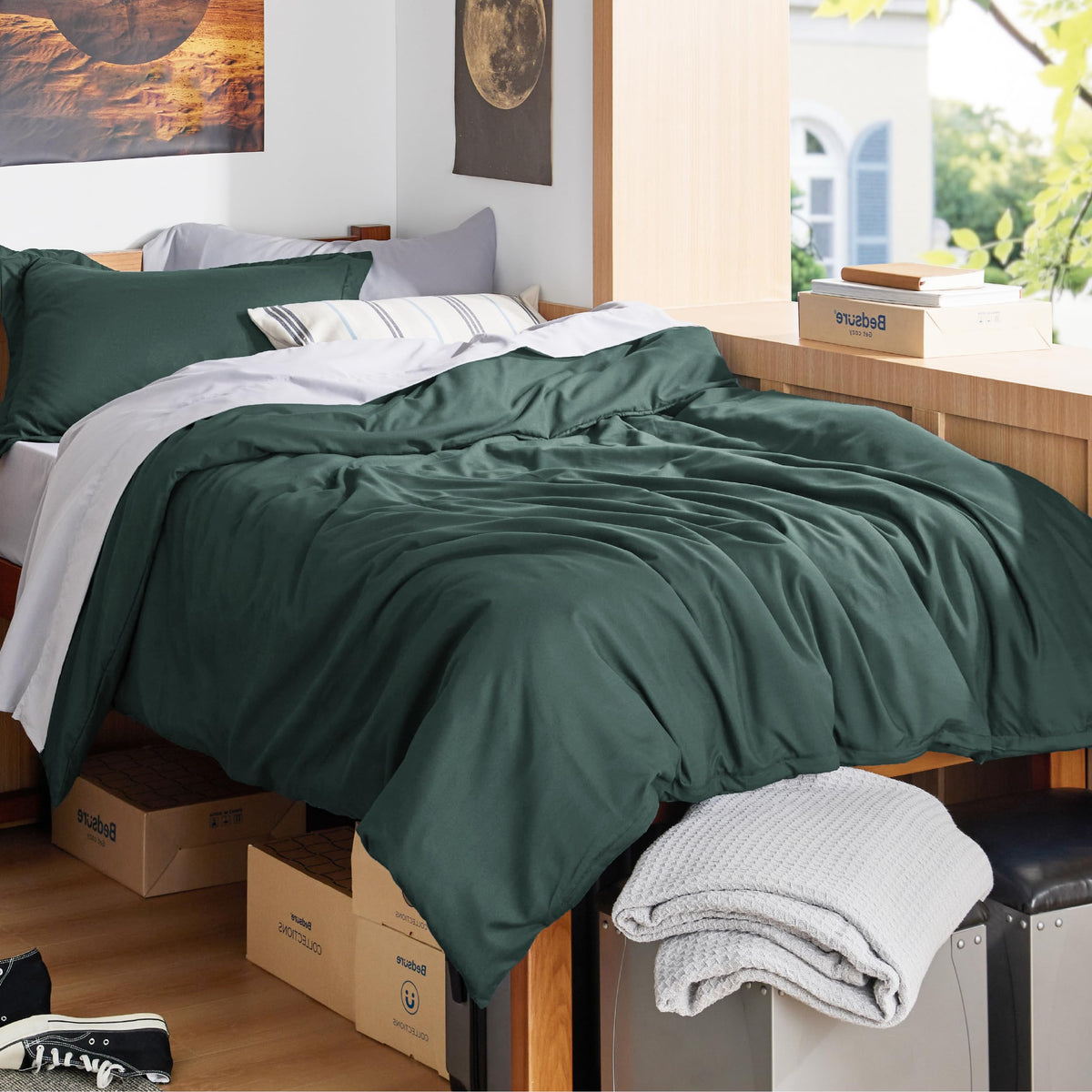 Bedsure Duvet Cover Full Size - Soft Double Brushed Bedding Set for Kids & Adults, Zipper Closure, 3 Pieces, Includes 1 Duvet Cover (80"x90") & 2 Pillow Shams, NO Comforter, White