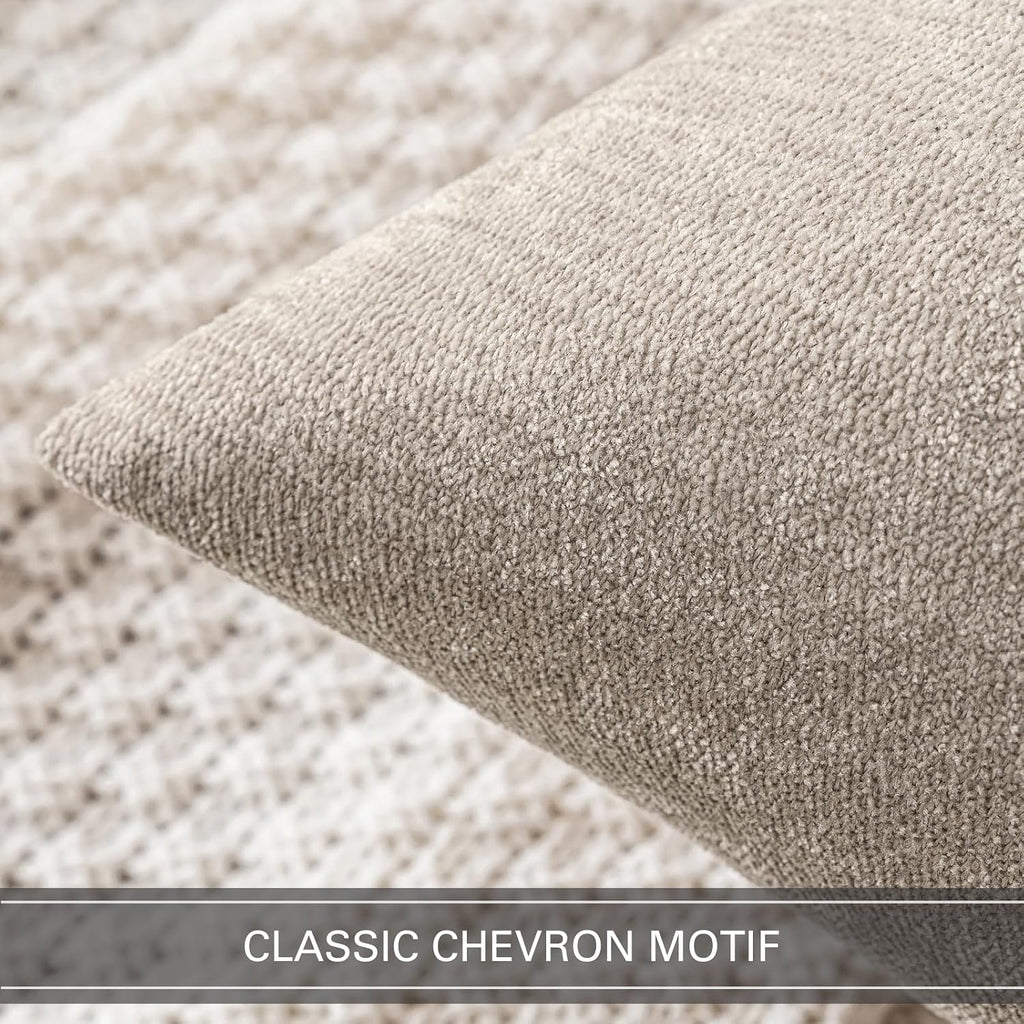 MIULEE Pack of 2 Beige Decorative Pillow Covers 18x18 Inch