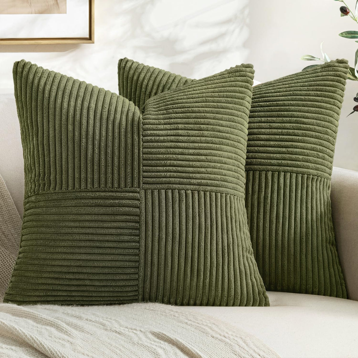 MIULEE Black Decorative Throw Pillow Covers for Couch 18x18 Inch