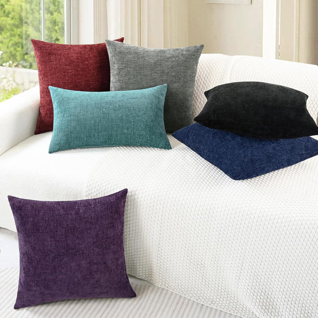 CaliTime Decorative Couch Throw Pillow Covers 18 X 18 Inches Navy Blue