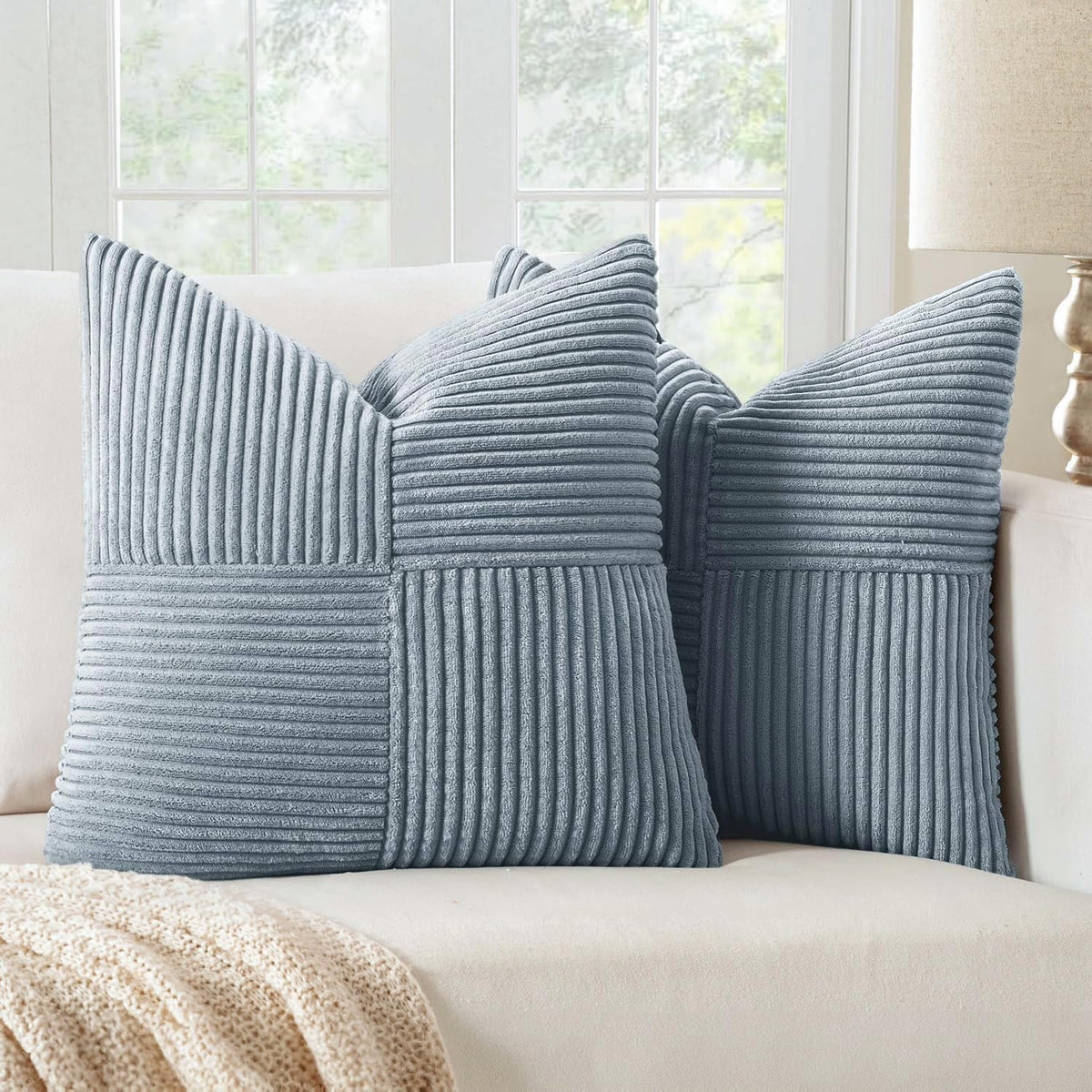 MIULEE Black Decorative Throw Pillow Covers for Couch 18x18 Inch