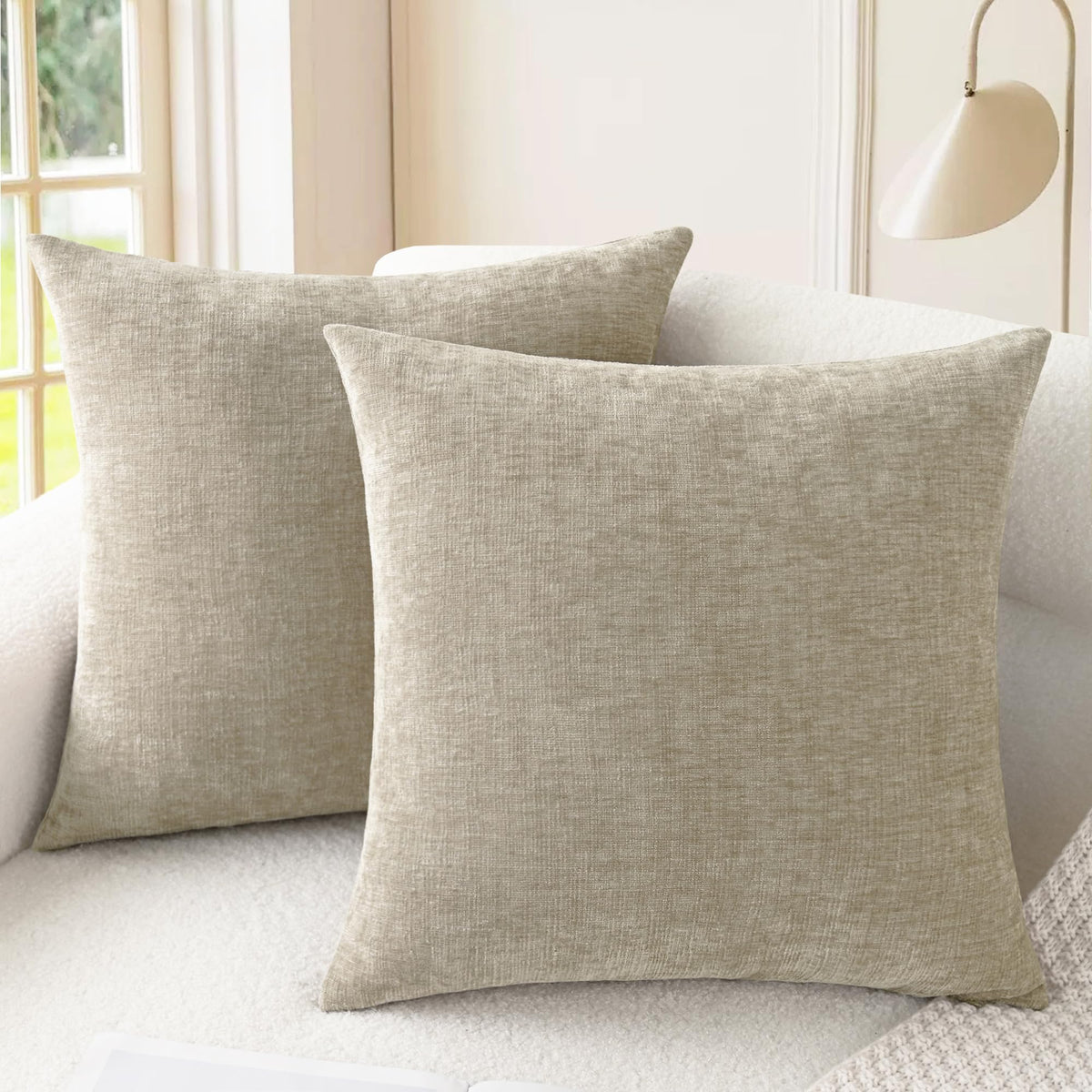 CaliTime Decorative Couch Throw Pillow Covers 18 X 18 Inches Navy Blue