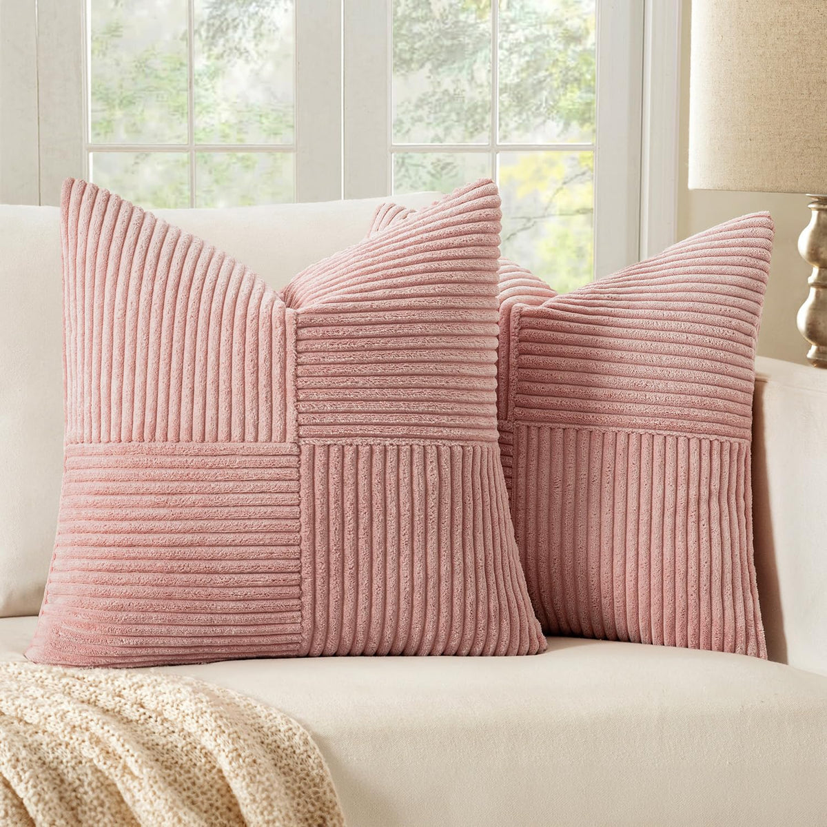 MIULEE Black Decorative Throw Pillow Covers for Couch 18x18 Inch