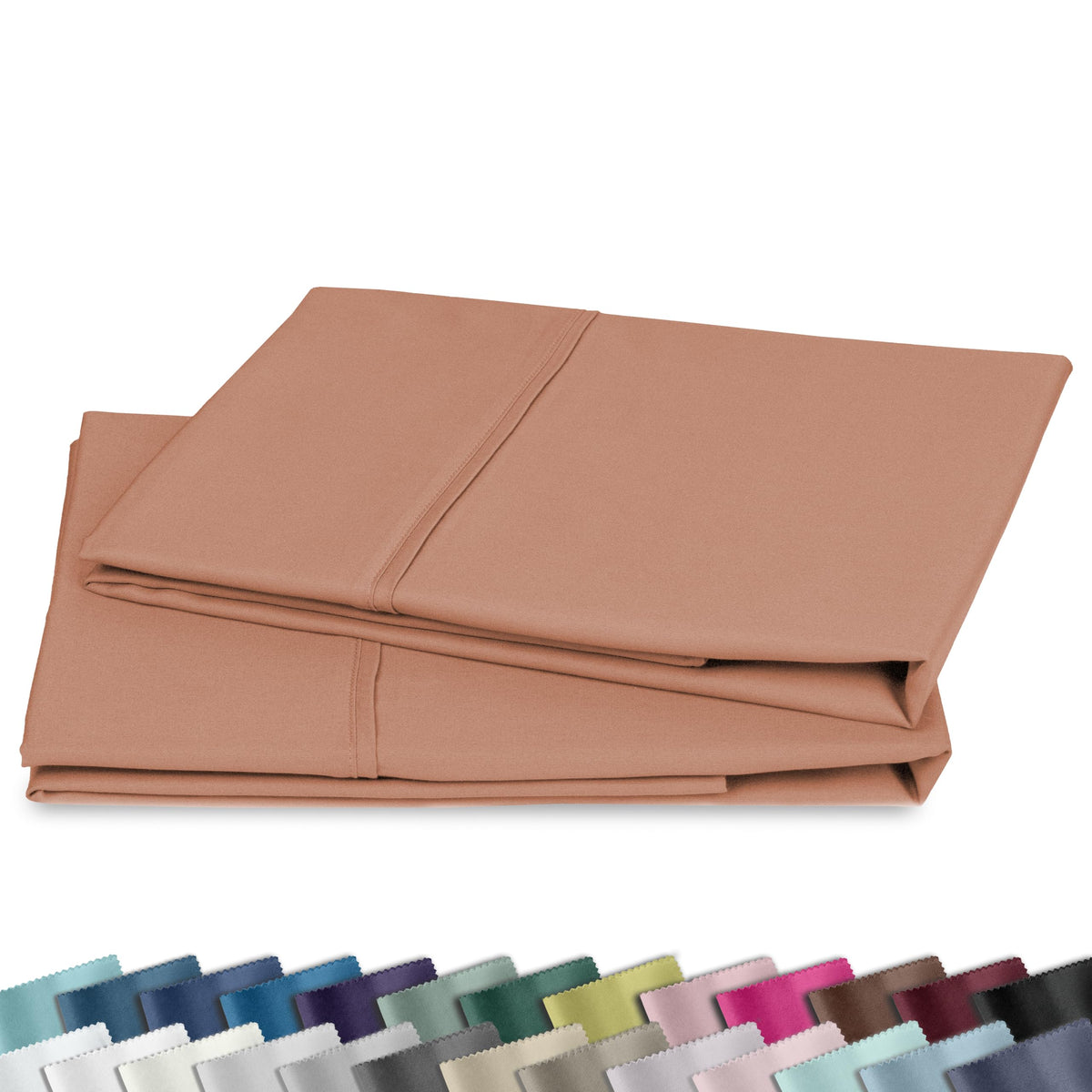 California Design Den 2-Pack Pillow Cases Standard Size, 100% Cotton Sateen