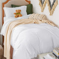 Bedsure Prewashed Duvet Cover King, Cotton-Like Soft Bedding Set, White