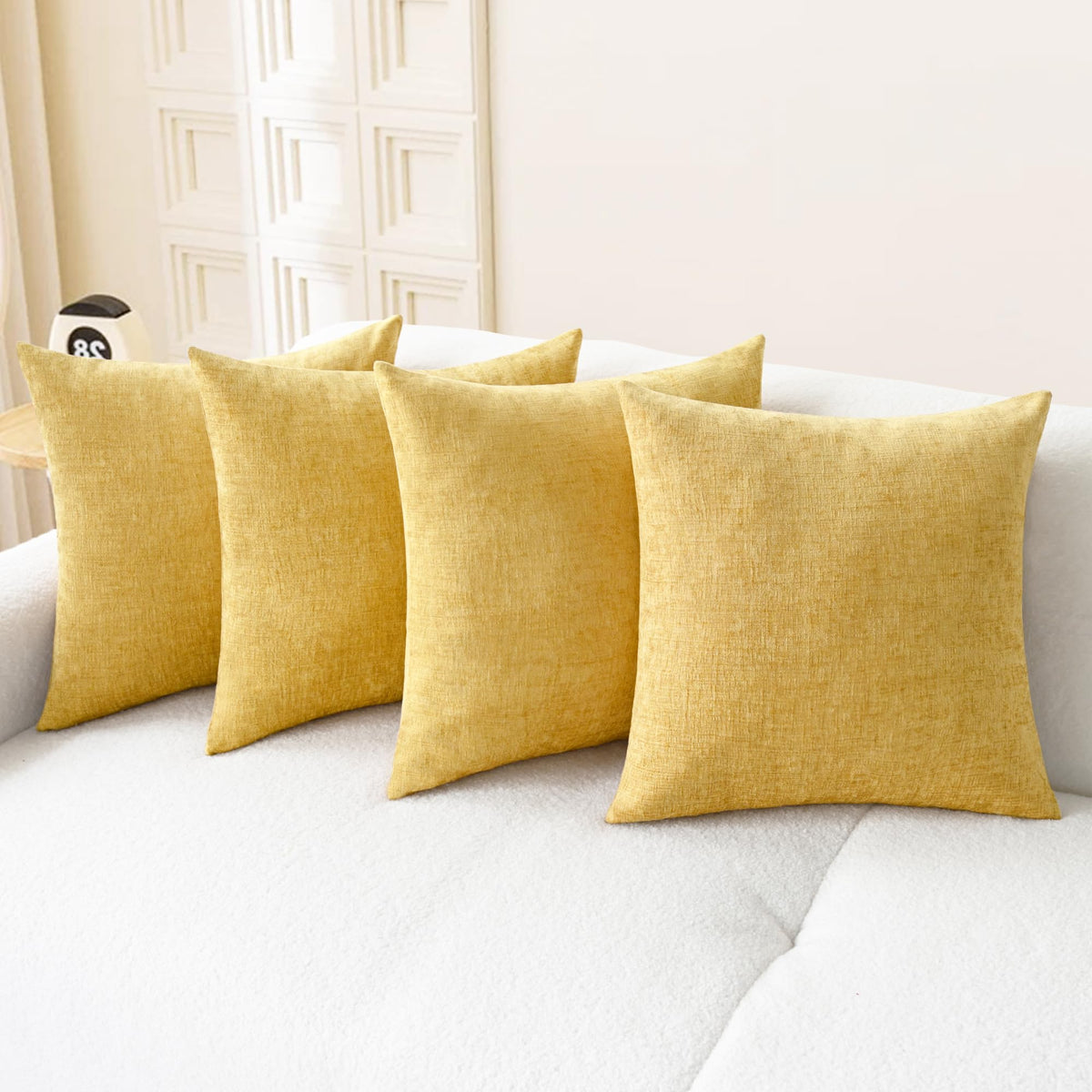 CaliTime Decorative Couch Throw Pillow Covers 18 X 18 Inches Navy Blue