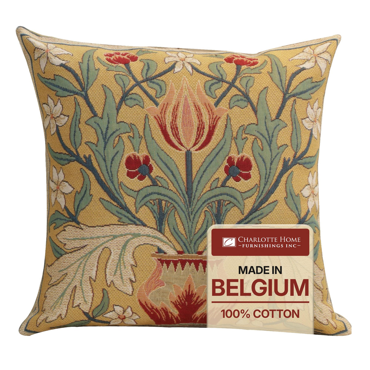 William Morris Tree of Life Light Tapestry Throw Pillow Cover 18 x 18 in