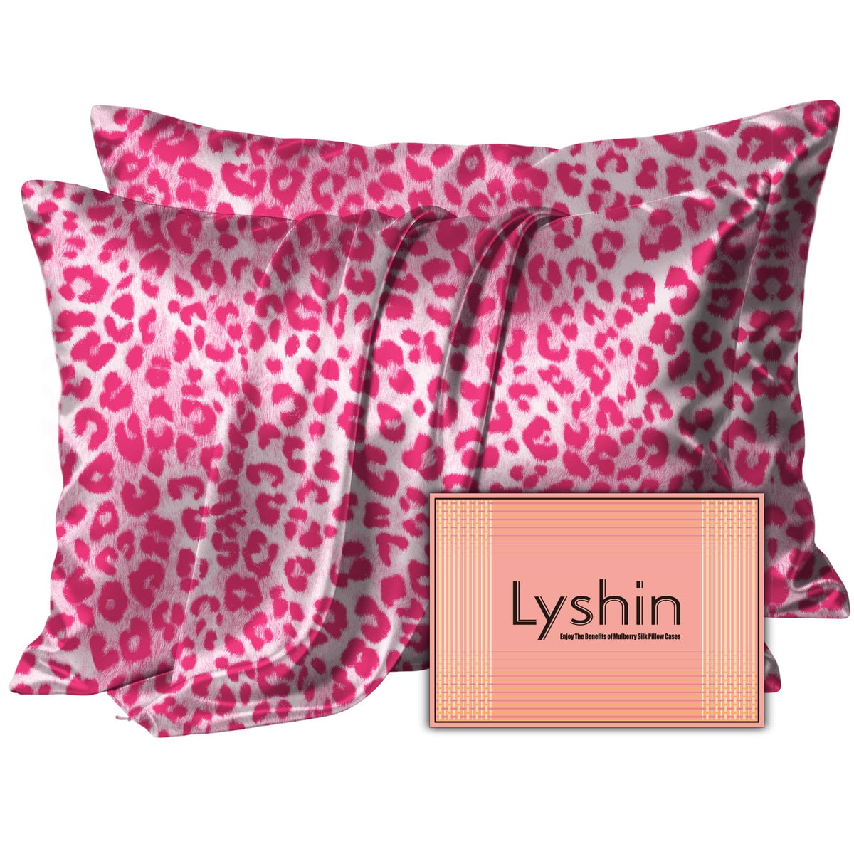 LYSHIN White Silk Pillow Cases Standard Size with Hidden Zipper