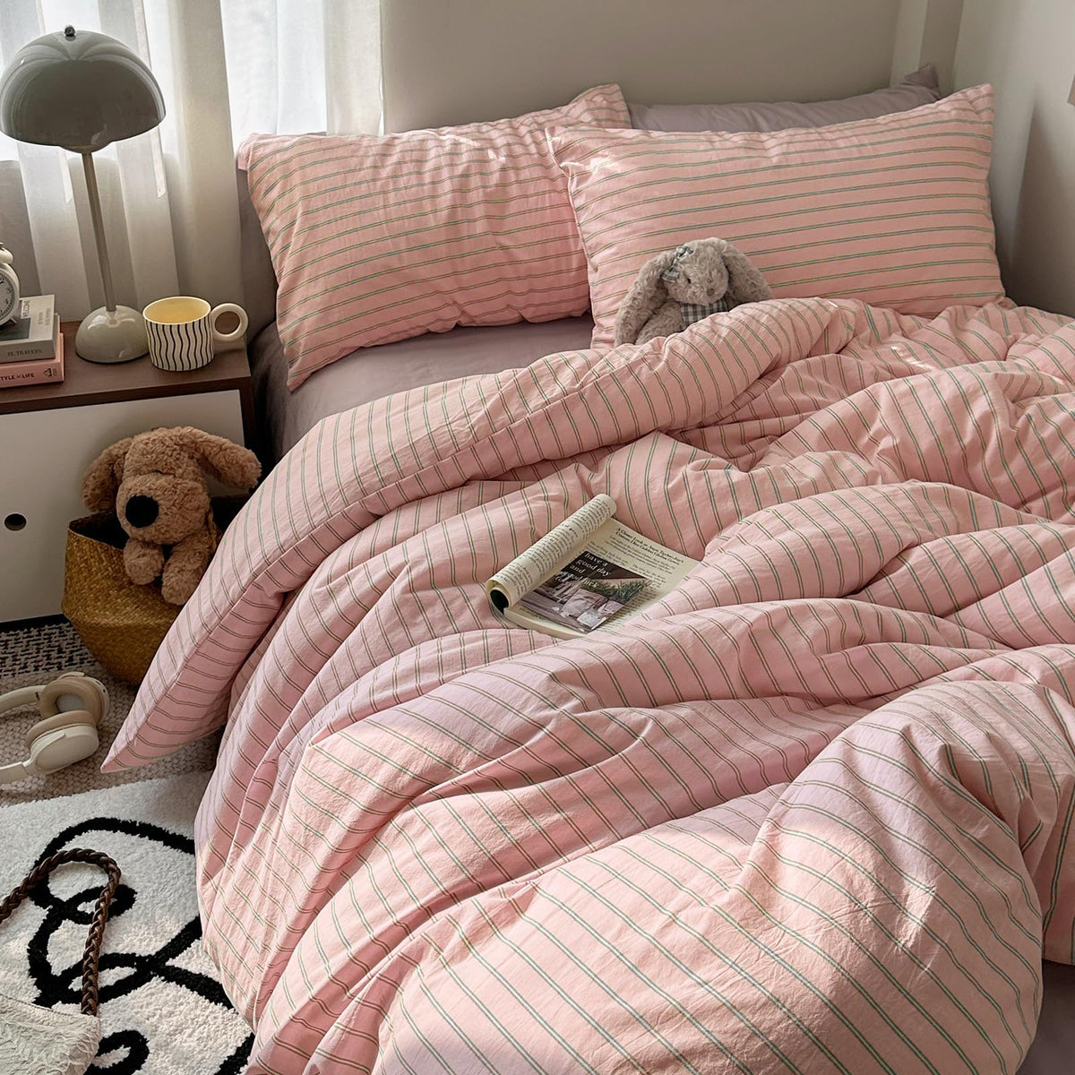 French Chic Ruffled Duvet Cover Queen Size Beige Wavy Jacquard Bedding Set 3 Pieces, Microfiber Zipper Comforter Cover and 2 Pillowcases Aesthetic Boho Girls Women Bedding Duvet Cover for All Seasons