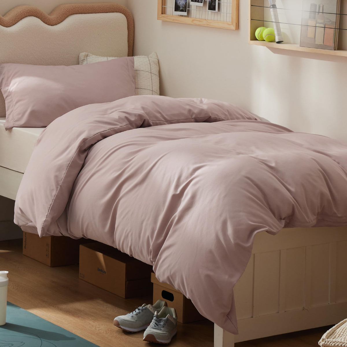 Bedsure White Duvet Cover Queen Size - Soft Double Brushed Bedding Set for Kids & Adults, Zipper Closure, 3 Pieces, Includes 1 Duvet Cover (90"x90") & 2 Pillow Shams, NO Comforter