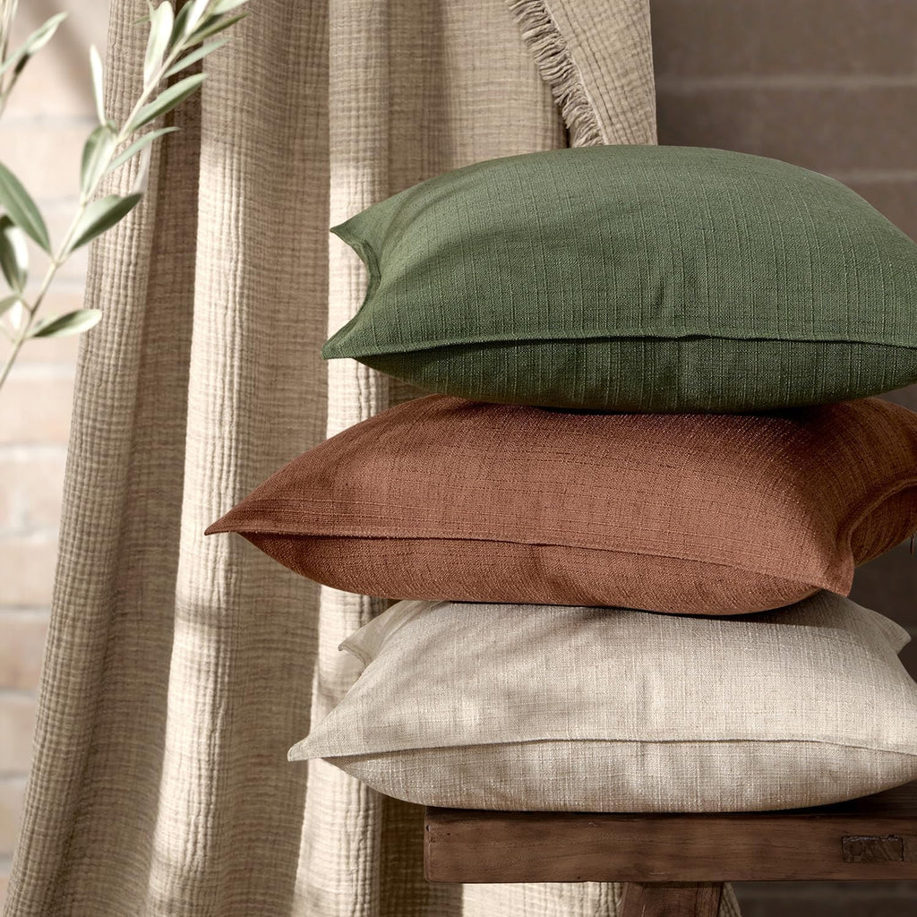 MIULEE Thick Textured Rust Decorative Fall Throw Pillow Covers 20x20 Inch