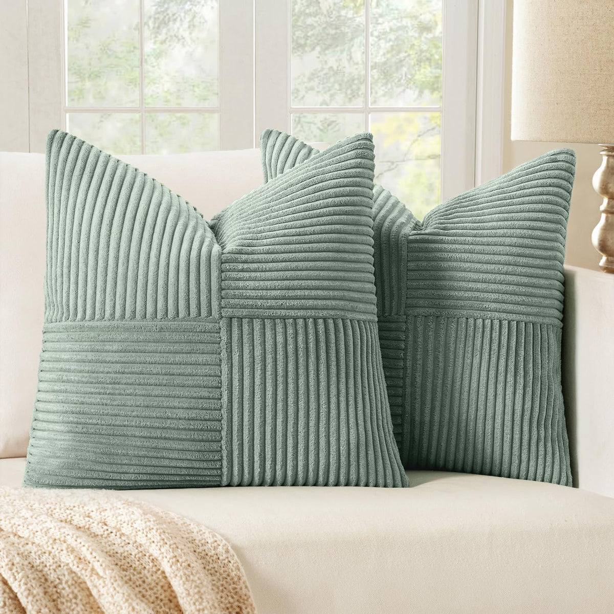 MIULEE Black Decorative Throw Pillow Covers for Couch 18x18 Inch