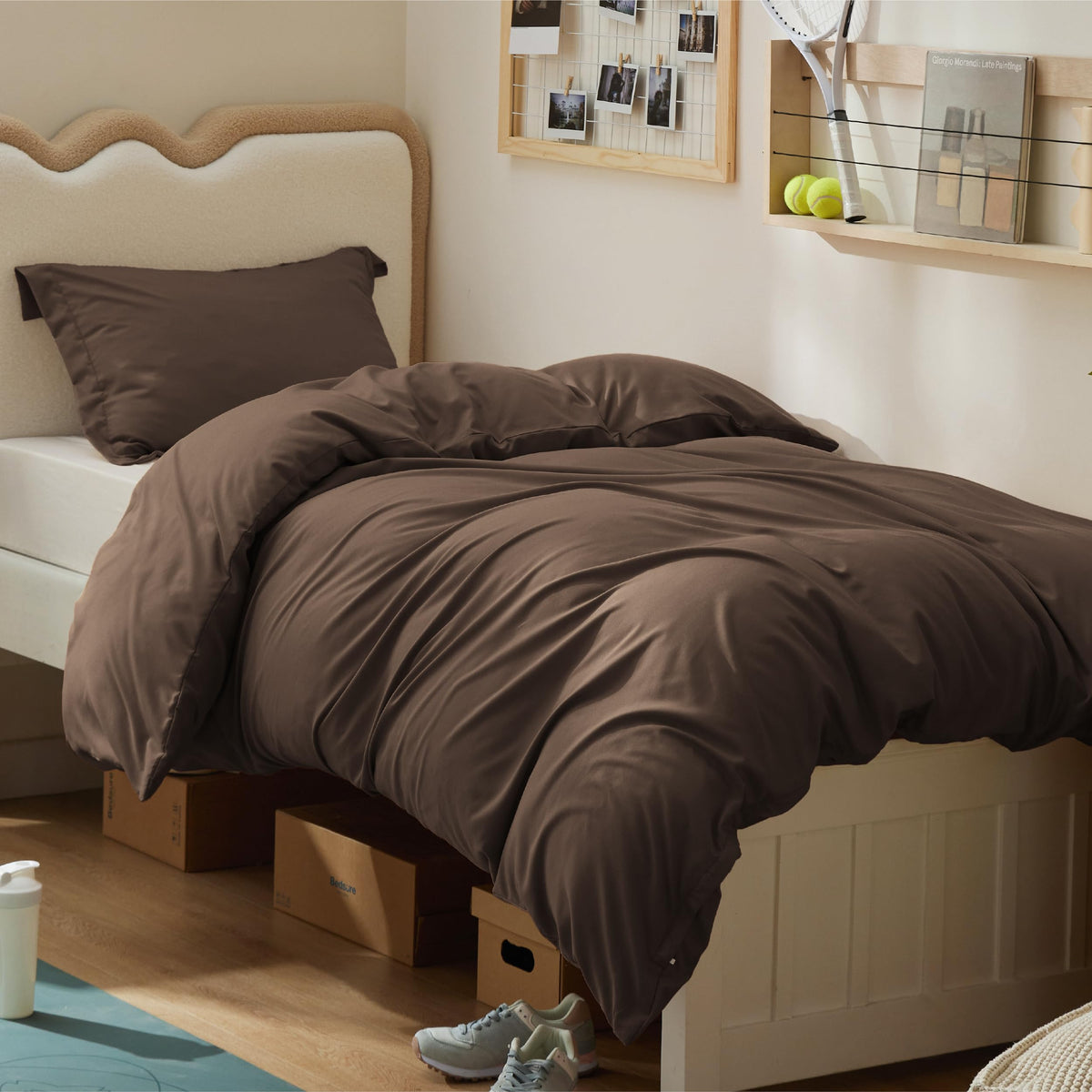 Bedsure Duvet Cover Queen Size, 3Pcs Soft Double Brushed Bedding Set, Linen
