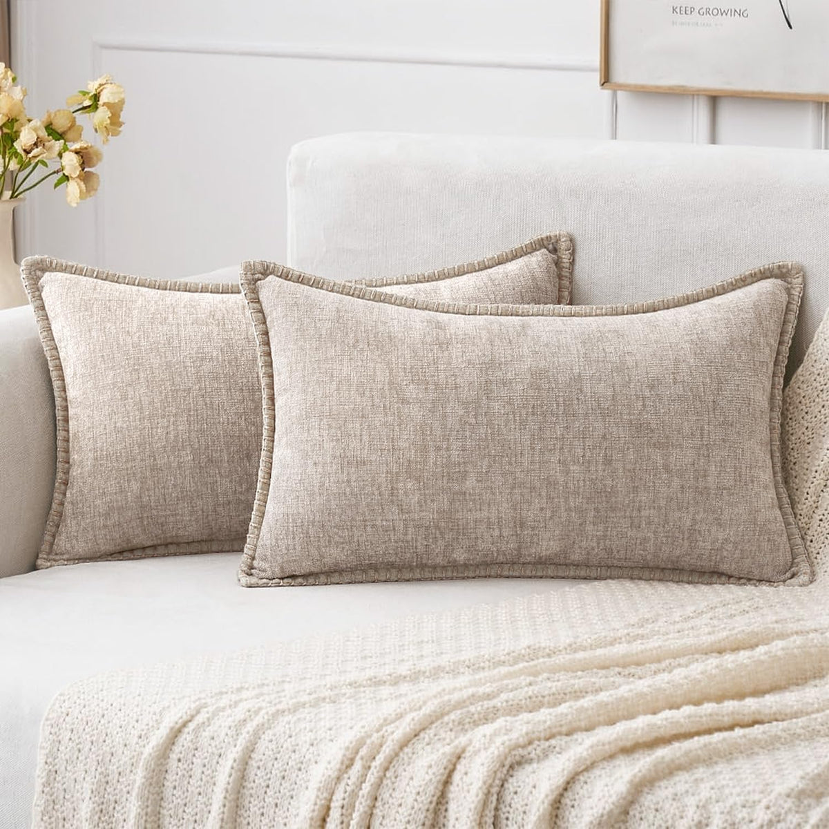 MIULEE Decorative Couch Throw Pillow Covers 18x18 Inch Navy 2 Pack