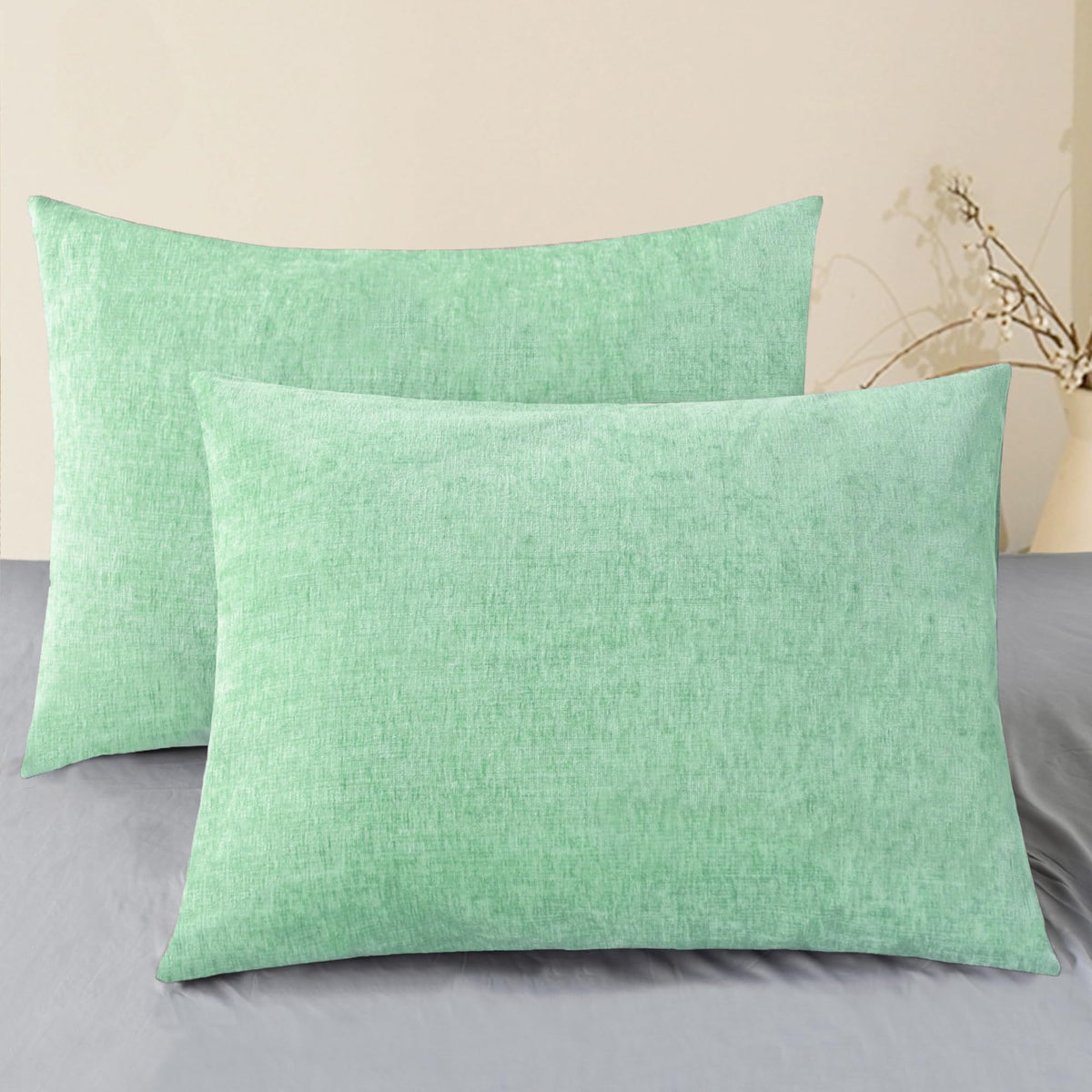 CaliTime Decorative Couch Throw Pillow Covers 18 X 18 Inches Navy Blue