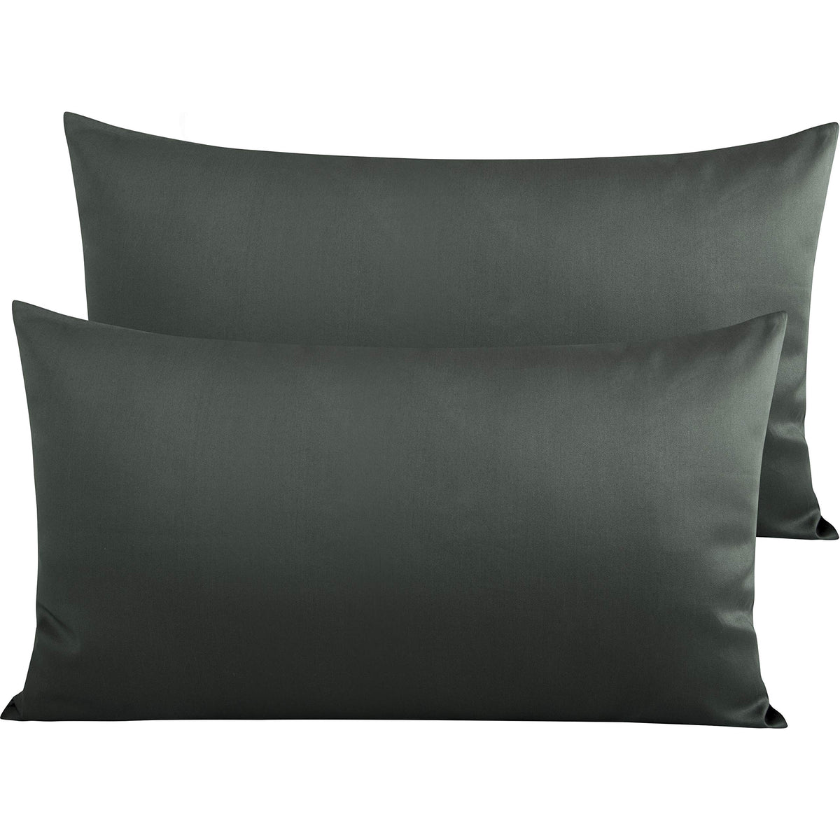 NTBAY Queen Egyptian Cotton Sateen Pillowcases, Set of 2, Navy Blue