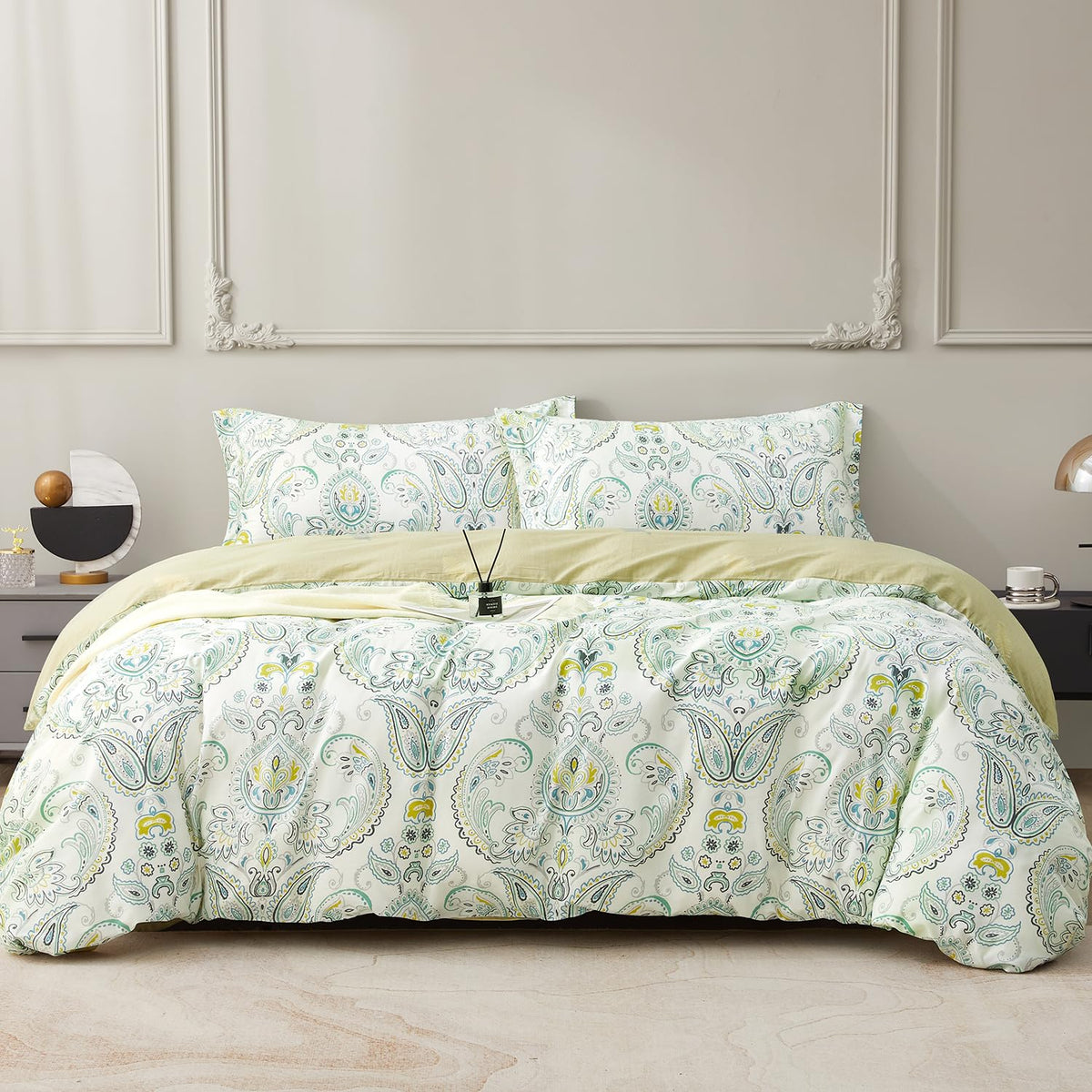 Duvet Cover Set King Size 100% Organic Cotton Pirate Black, SAPHREAS 3 Pcs Soft Bedding Comforter Cover with Zipper Closure & Corner Ties, Comforter Not Included