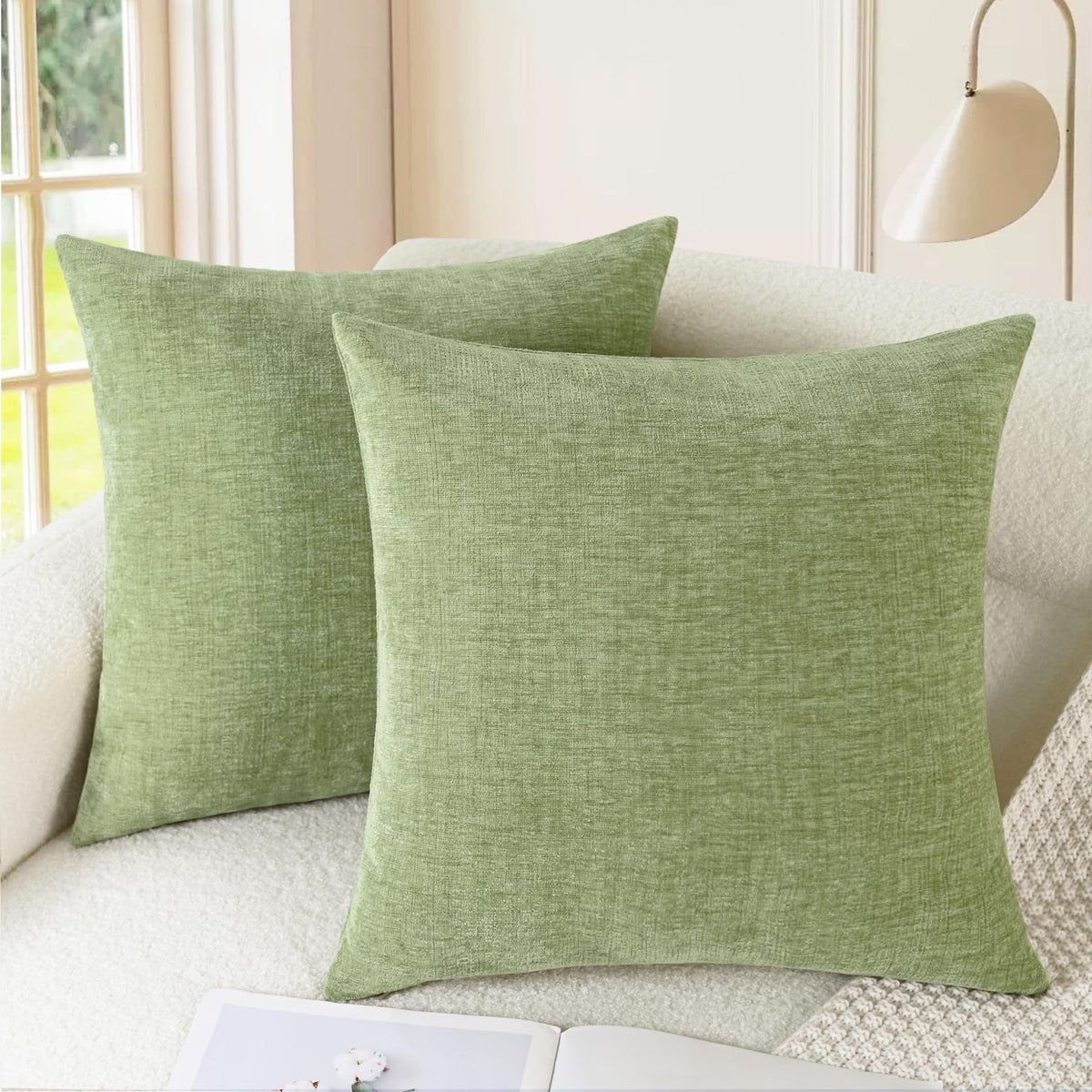 CaliTime Decorative Couch Throw Pillow Covers 18 X 18 Inches Navy Blue