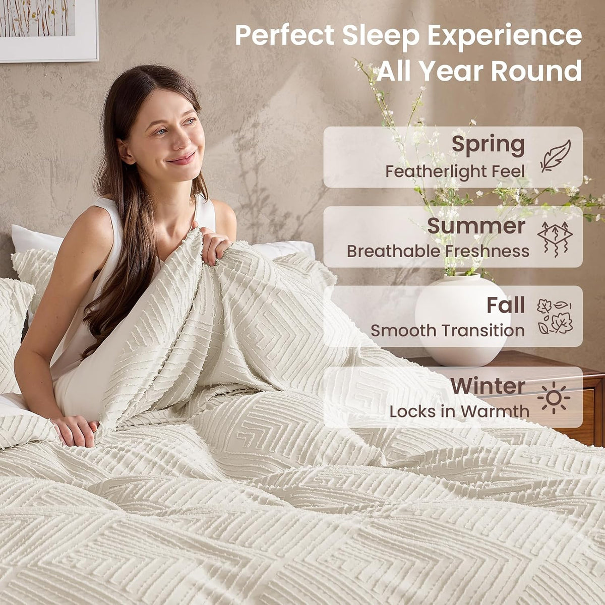 JOLLYVOGUE Duvet Cover Queen, 3-Piece, Ultra Soft Pre-Washed Microfiber