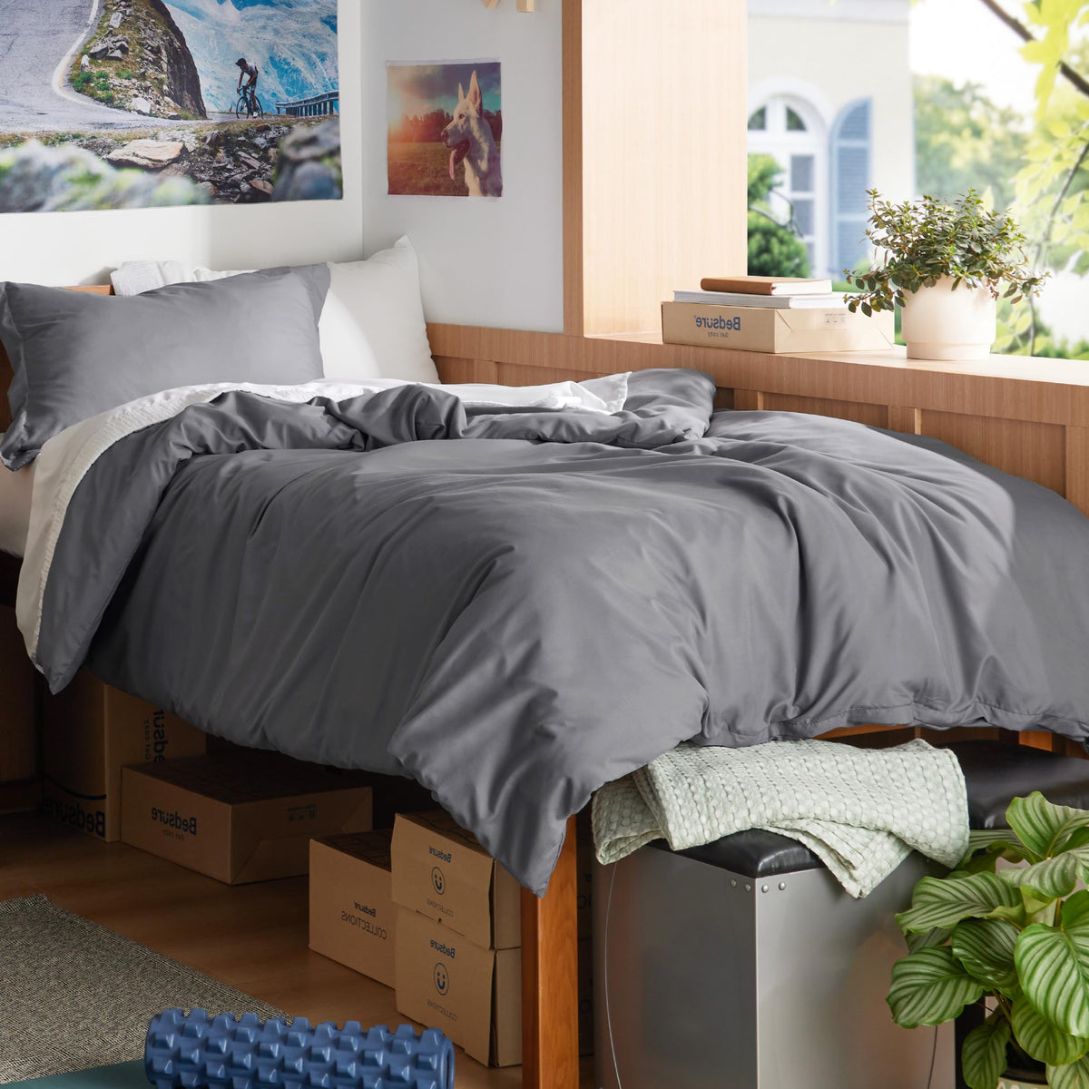 Bedsure Duvet Cover Queen Size, 3Pcs Soft Double Brushed Bedding Set, Linen