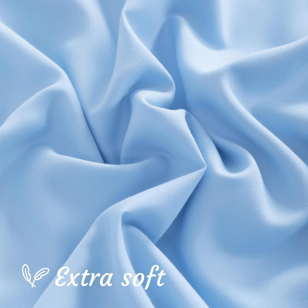 NTBAY Standard Microfiber Pillowcases, Set of 2, Sky Blue