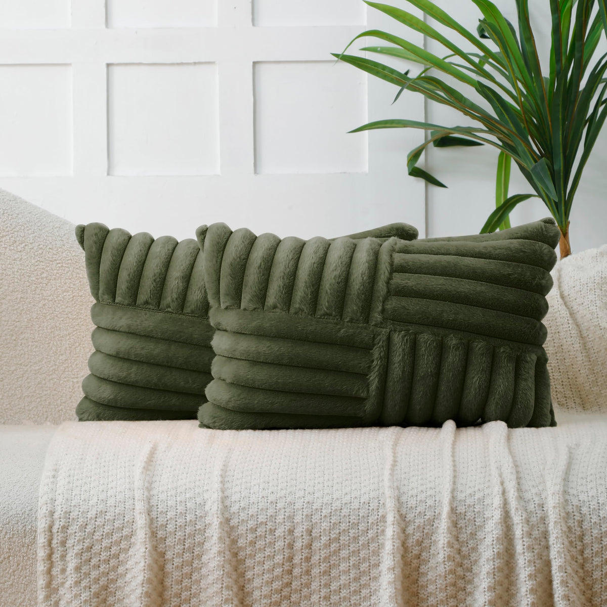 All Smiles Navy Blue Decorative Throw Pillow Covers 18x18 Set of 2