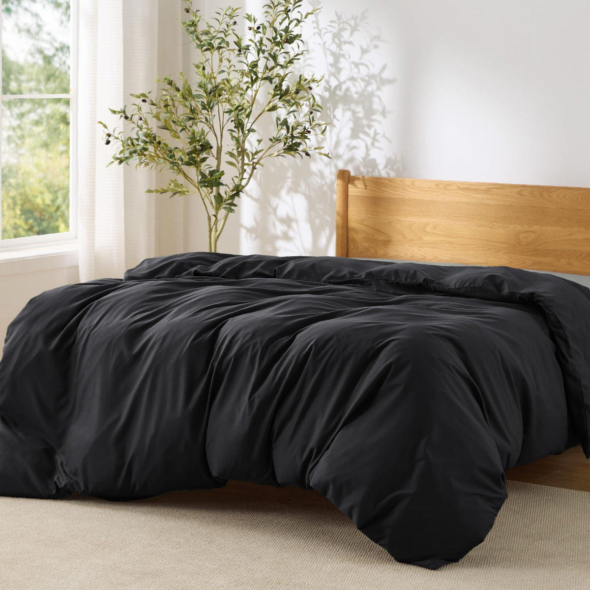 Bedsure Duvet Cover Full Size - Soft Double Brushed Bedding Set for Kids & Adults, Zipper Closure, 3 Pieces, Includes 1 Duvet Cover (80"x90") & 2 Pillow Shams, NO Comforter, White