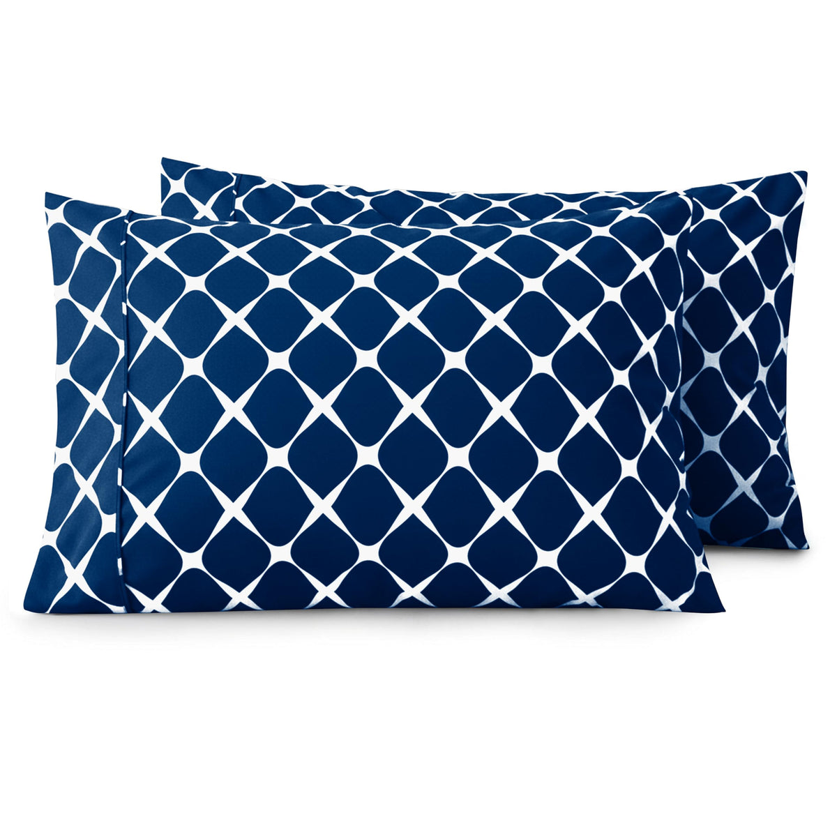 Elegant Comfort Luxury Ultra-Soft 2-Piece Pillowcase Set - 1500 Premium Hotel Quality Microfiber Double Brushed - Wrinkle Resistant, King Size, White