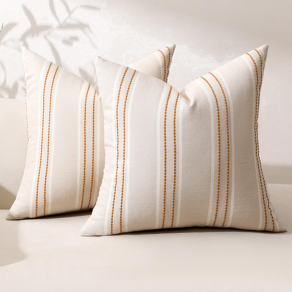 Hckot Navy Blue Throw Pillow Covers 20x20 Set of 2 Striped Pillow Covers