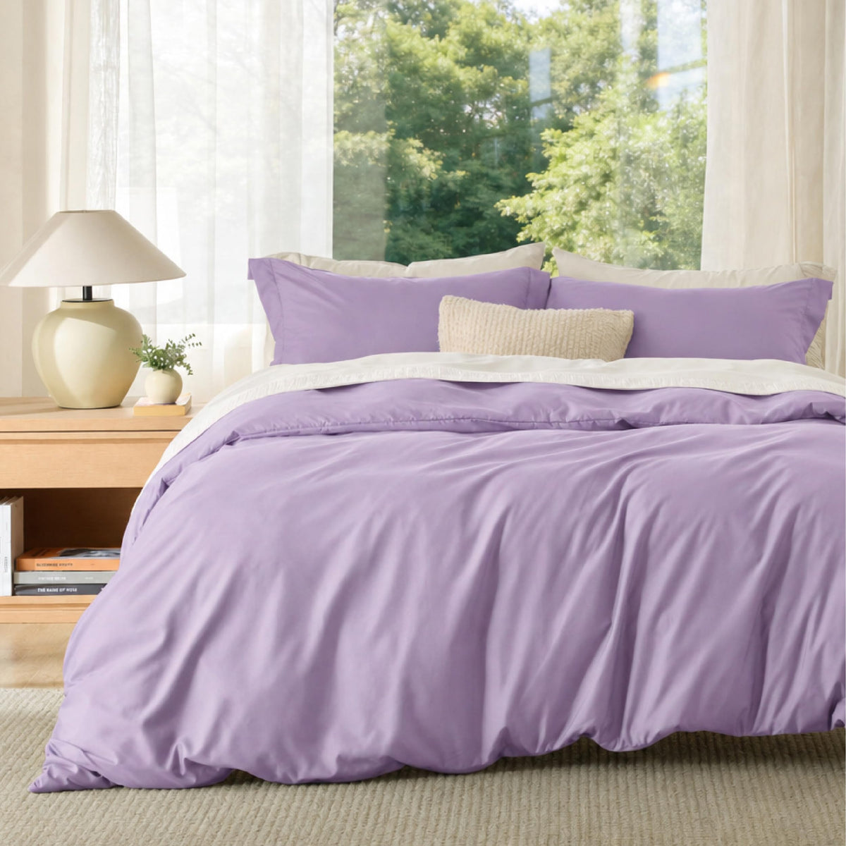 Bedsure Duvet Cover Queen Size, 3Pcs Soft Double Brushed Bedding Set, Linen