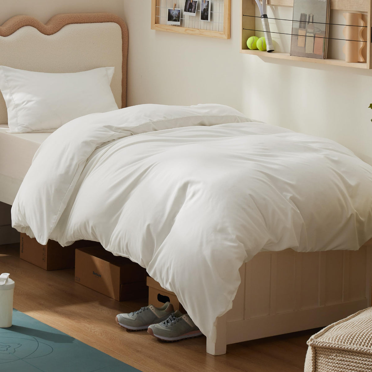 Bedsure Duvet Cover Queen Size, 3Pcs Soft Double Brushed Bedding Set, Linen