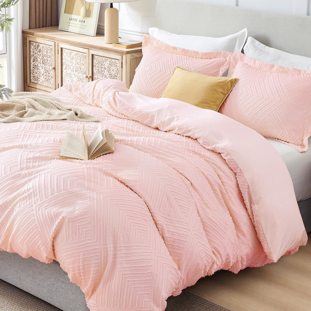 JOLLYVOGUE Duvet Cover Queen, 3-Piece, Ultra Soft Pre-Washed Microfiber