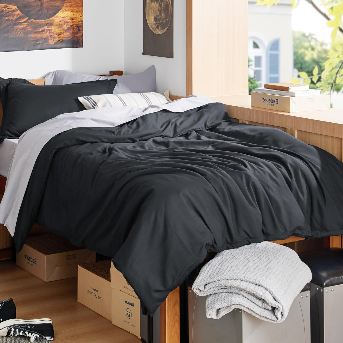 Bedsure Duvet Cover Queen Size, 3Pcs Soft Double Brushed Bedding Set, Linen