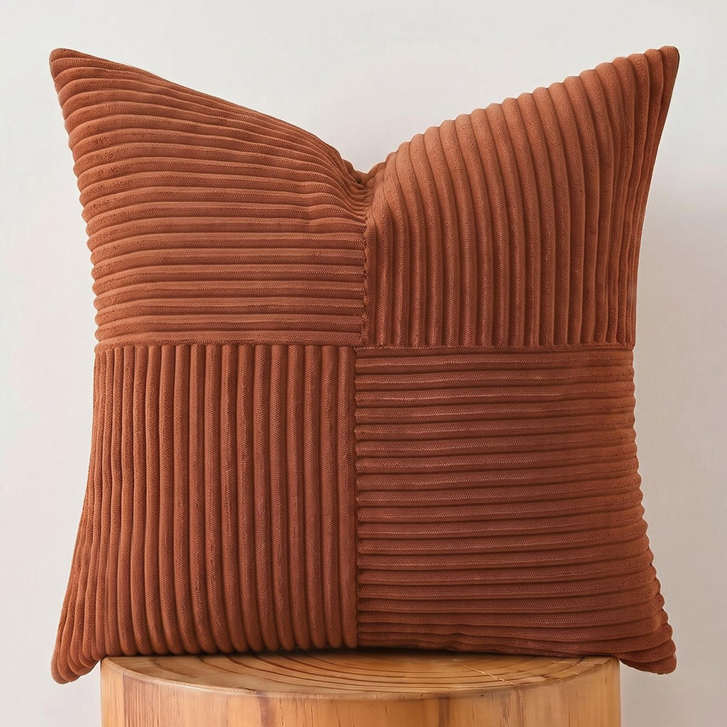 Fancy Homi Blush Pink Lumbar Decorative Throw Pillow Covers 12x20 Inch for Living Room Couch Bed, Rustic Farmhouse Boho Home Decor, Soft Striped Corduroy Rectangle Accent Cushion Case 30x50 cm