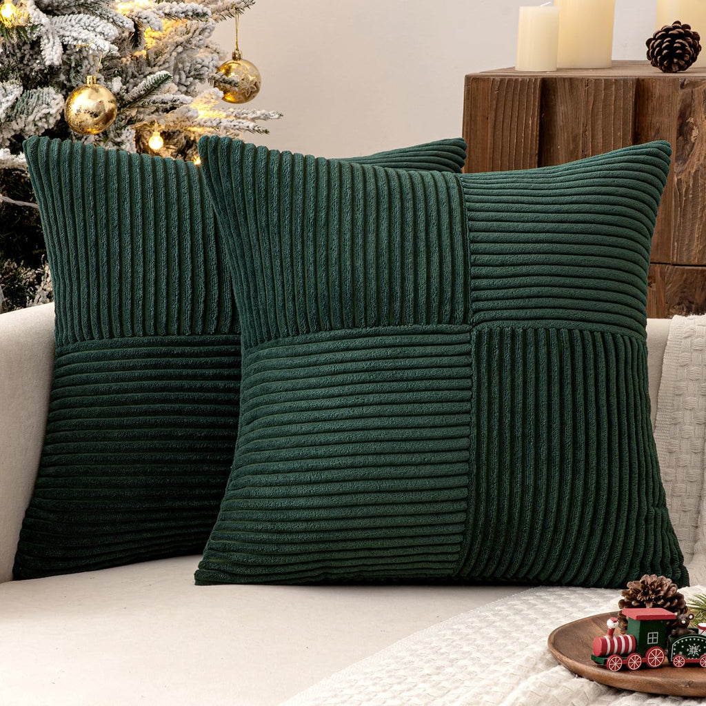 MIULEE Black Decorative Throw Pillow Covers for Couch 18x18 Inch