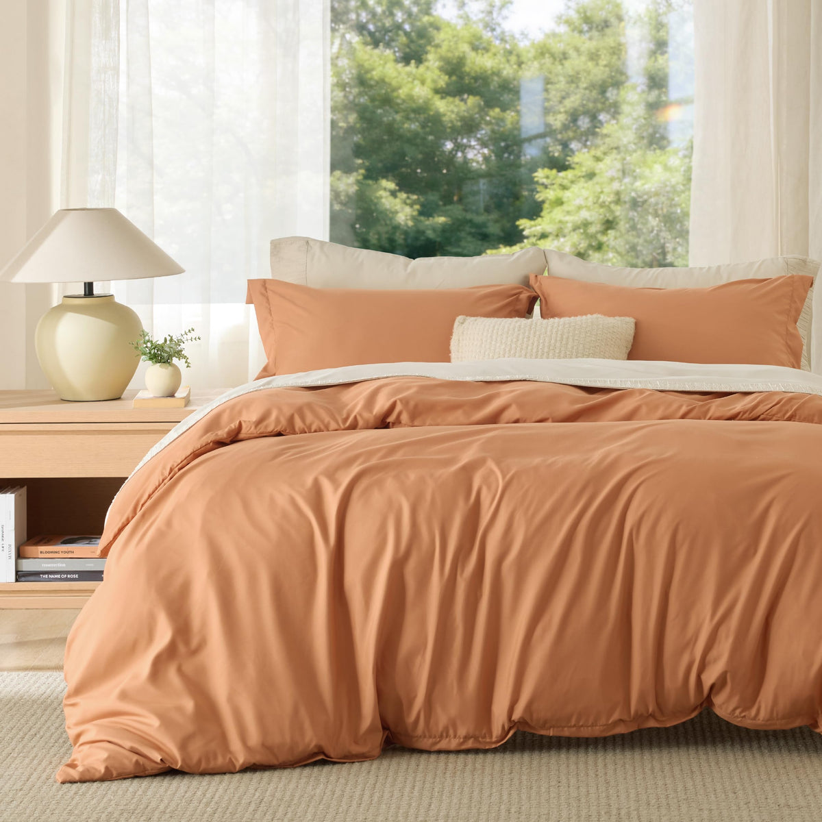 Bedsure Duvet Cover Queen Size, 3Pcs Soft Double Brushed Bedding Set, Linen