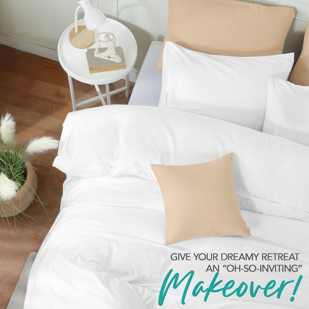 Utopia Bedding Duvet Cover Set with Pillowcases - 3 Pieces Bedding Duvet Cover with Zipper Closure - 1 Duvet Cover with 2 Pillowcases - Soft Brushed Microfiber (Queen, White)