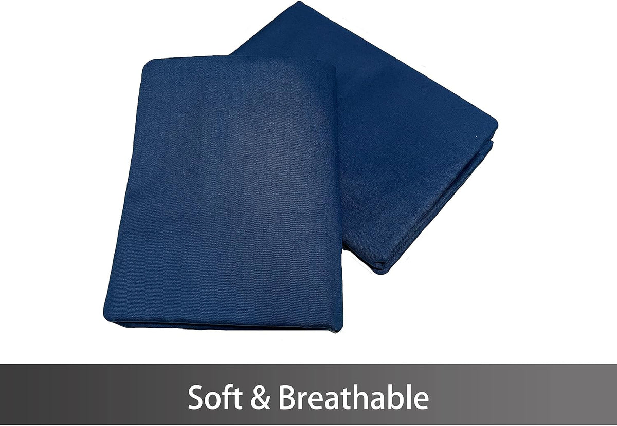 iMaylex Soft 100% Egyptian Cotton Zipper Pillow Case, Cozy and Lightweight Pillowcase, Set of 2, Navy Blue, Standard, 20" x 26"